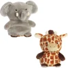Fashion - Eco Nation - Reversible Eco Pairs - 6.5" Elephant And Giraffe New