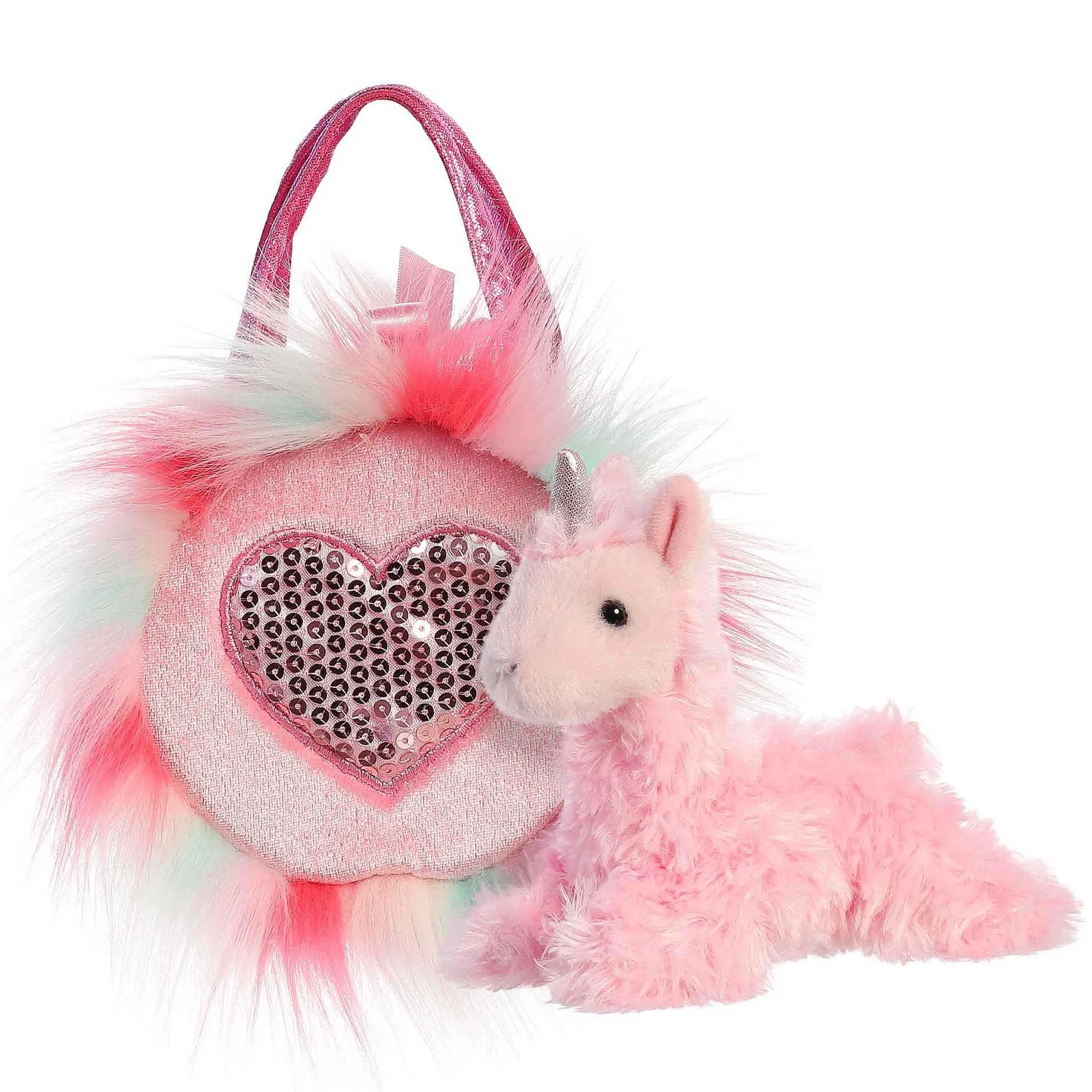 Clearance - Fancy Pals - 5.5" Sparkle Heart Pink Llamacorn Fantasy