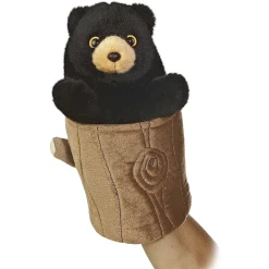 Sale - Hand Puppet - 10" Black Bear Pop Up Puppet Forest