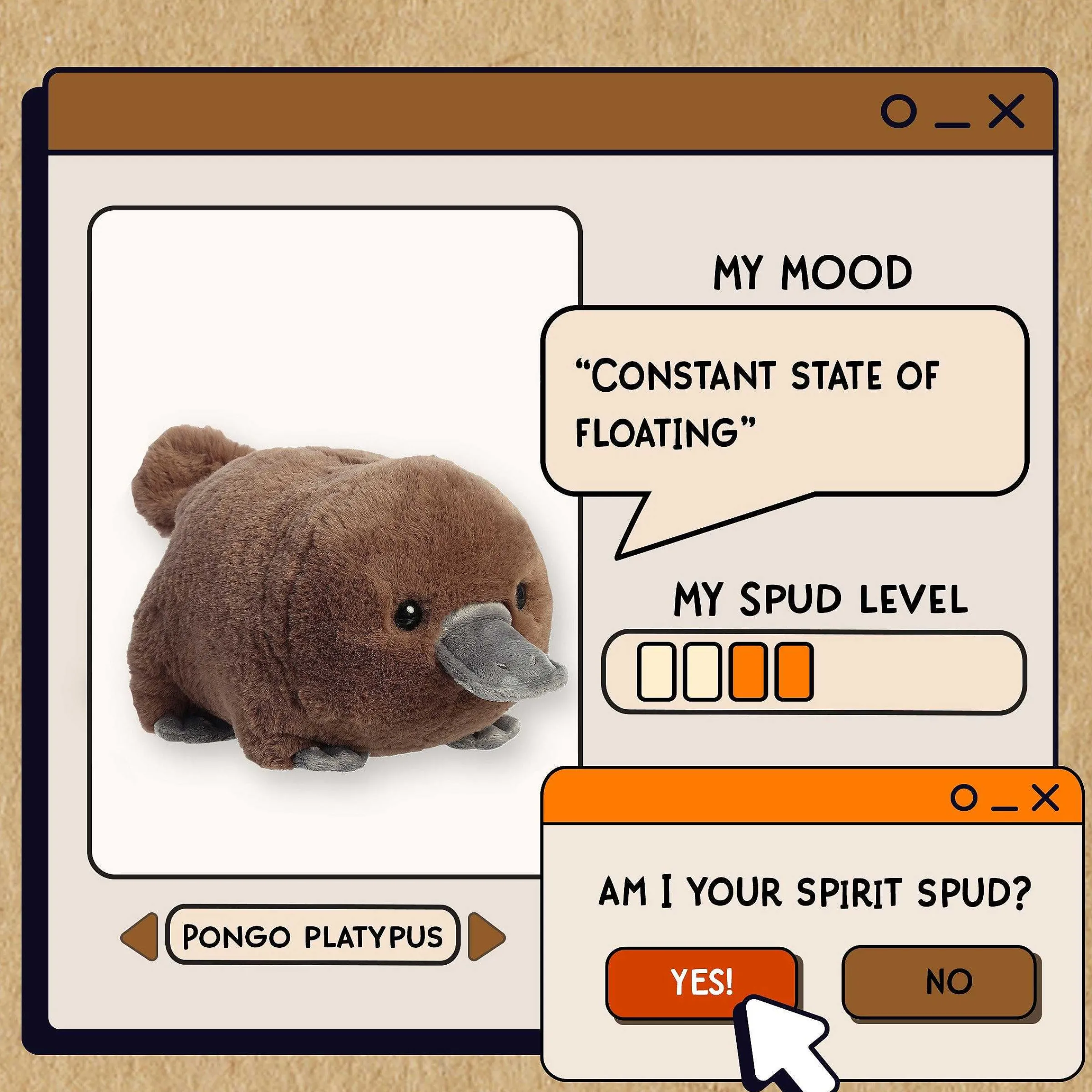 Hot - Spudsters - 10" Pongo Platypus Spudsters