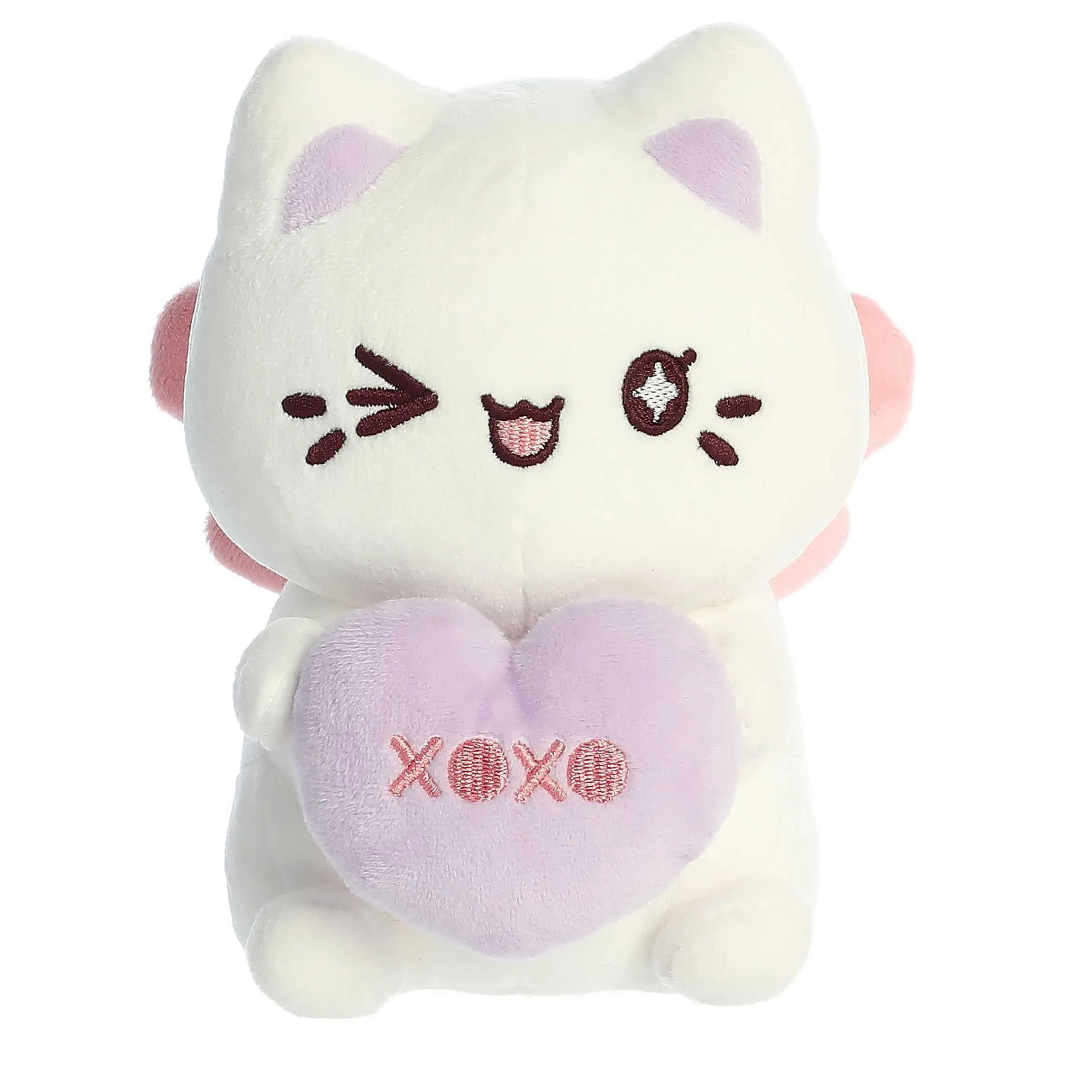 New Aurora® - Tasty Peach® - 7" Candy Heart Sitting Meowchi - White Tasty Peach®